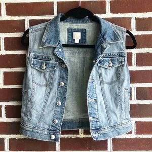 LC Lauren Conrad Cropped Denim Jean Vest XS